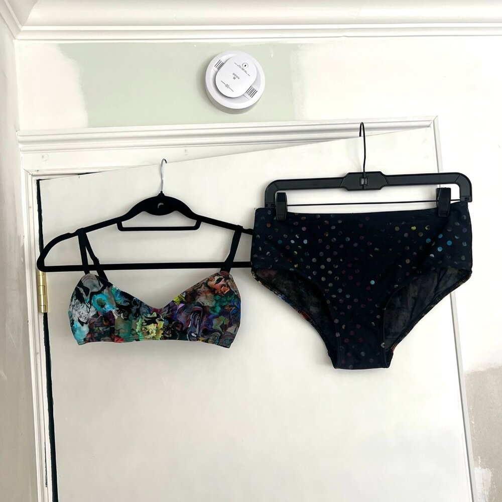 Cynthia Rowley Colorful High-Waist Polka Dot Bikini (Medium)